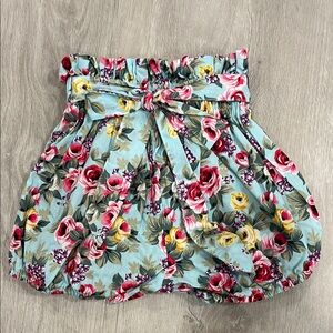 Floral Bubble Shorts with Bow